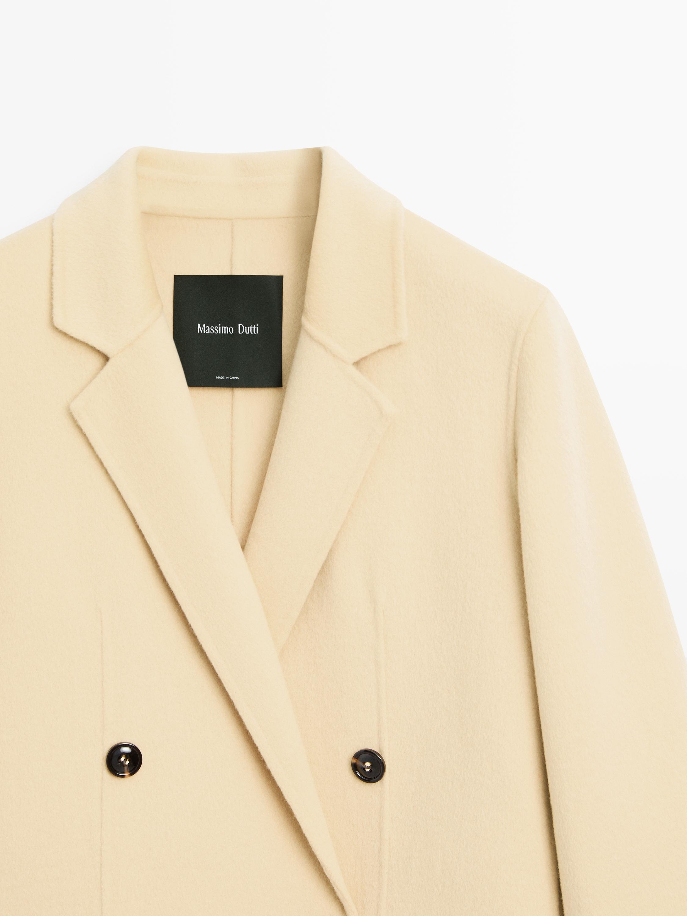 Long wool blend surplice coat